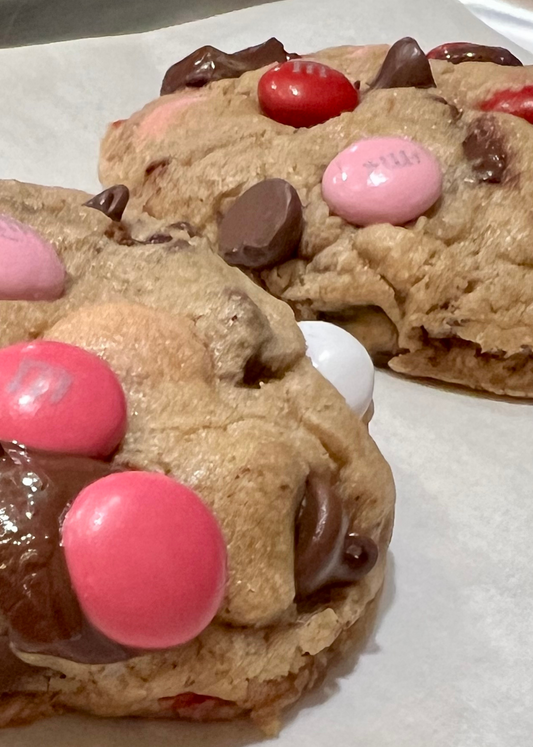 Valentines Chocolate Chunk M&M Cookie