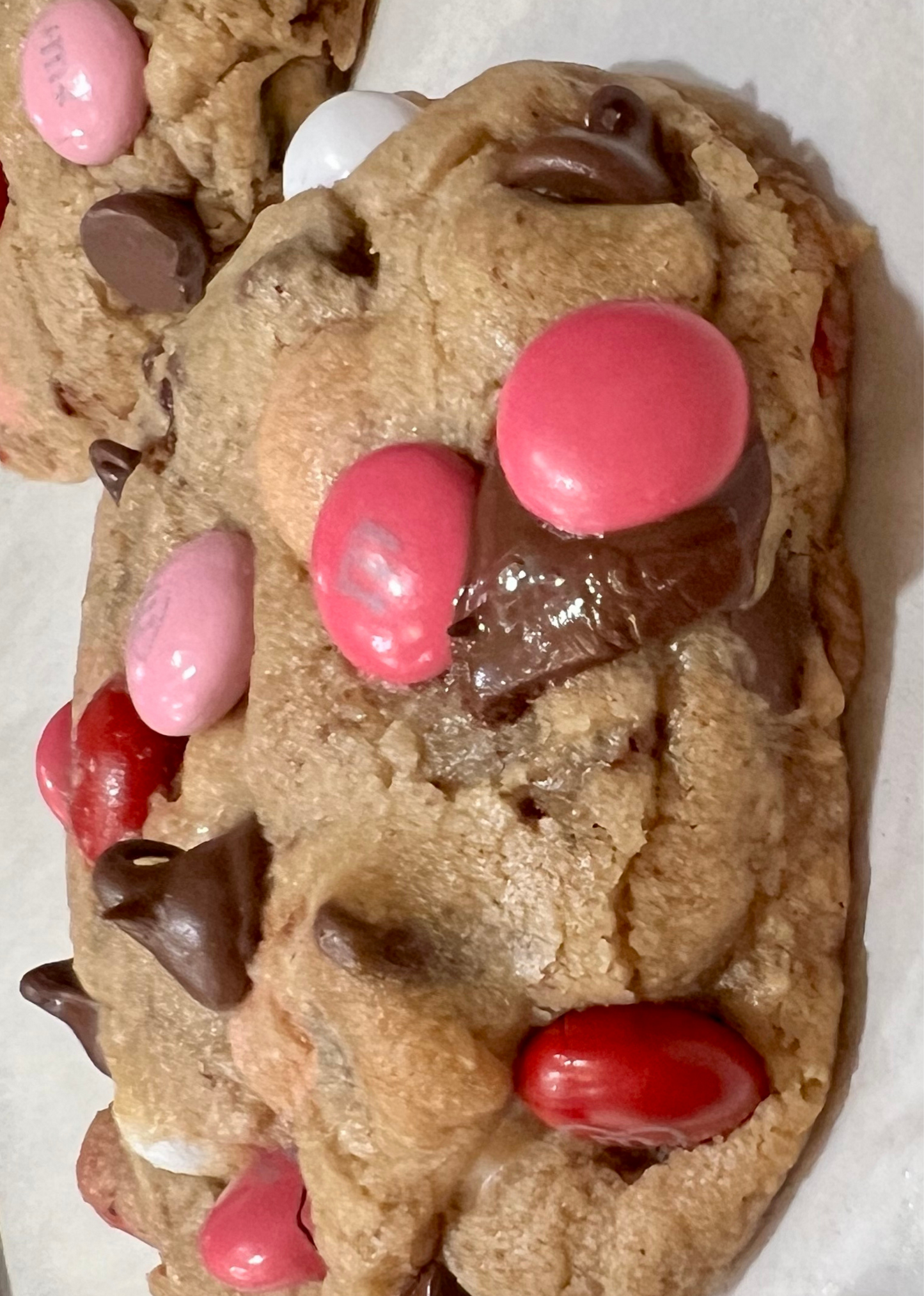 Valentines Chocolate Chunk M&M Cookie